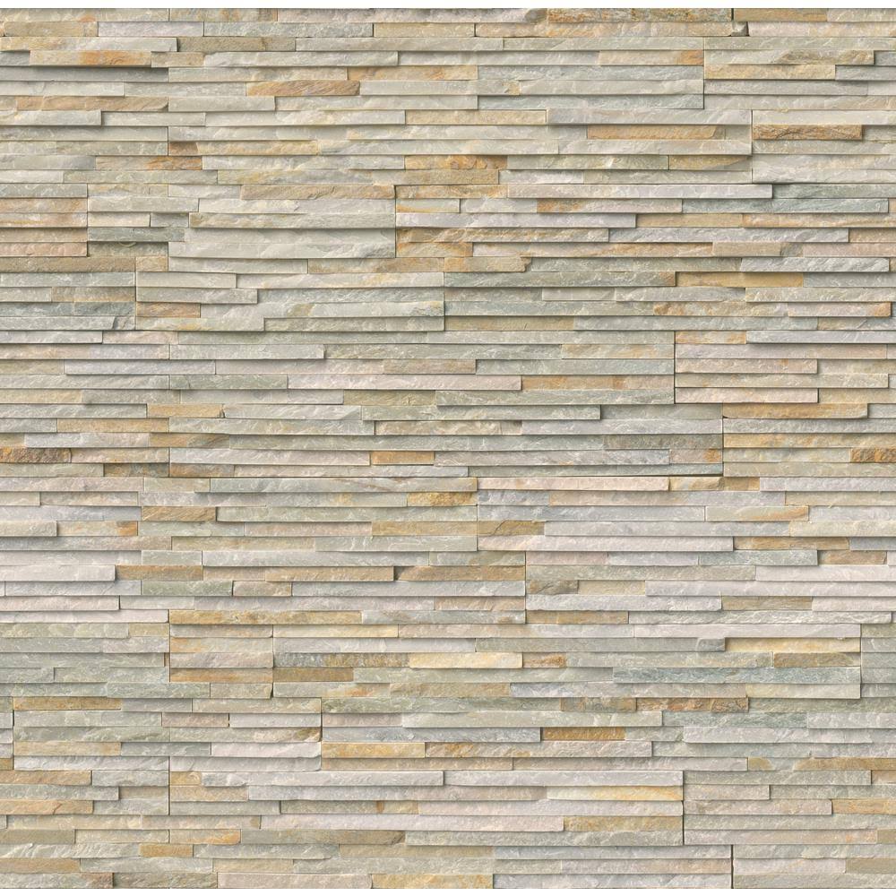MSI Golden Honey 6 in. x 6 in. Pencil Ledger Corner Natural Quartzite Wall Tile (2 Sq. ft./Case)