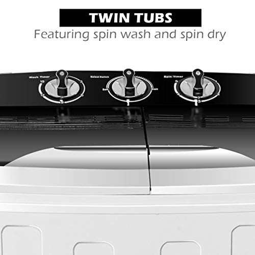 Giantex Portable Compact 13 Lbs Mini Twin Tub Washing Machine Washer Spin Dryer
