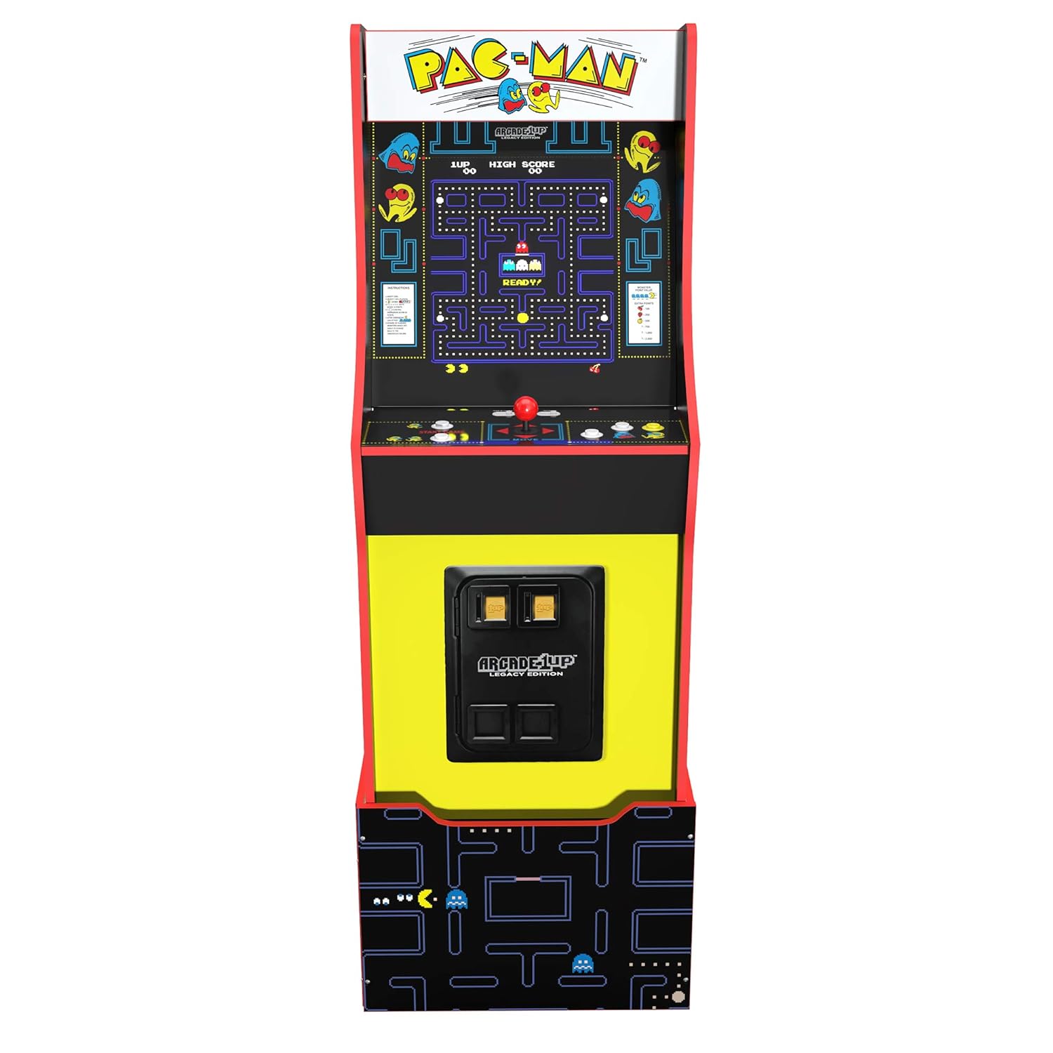 Arcade1UpBandai Namco Entertainment Legacy Edition Arcade Machine, 4-Foot —12-in-1 Pac-Man Arcade Game Machine for Home