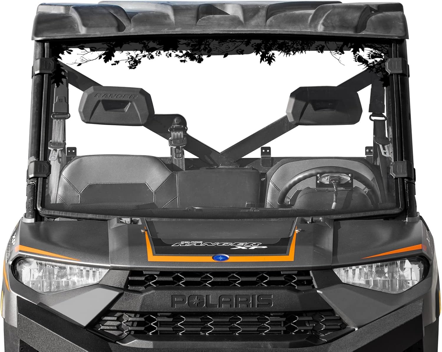 SuperATV Clear Scratch Resistant Full Windshield for Polaris Ranger XP 1000 / Crew (See Fitment) | 1/4 Polycarbonate | Protects Against Debris | Mud