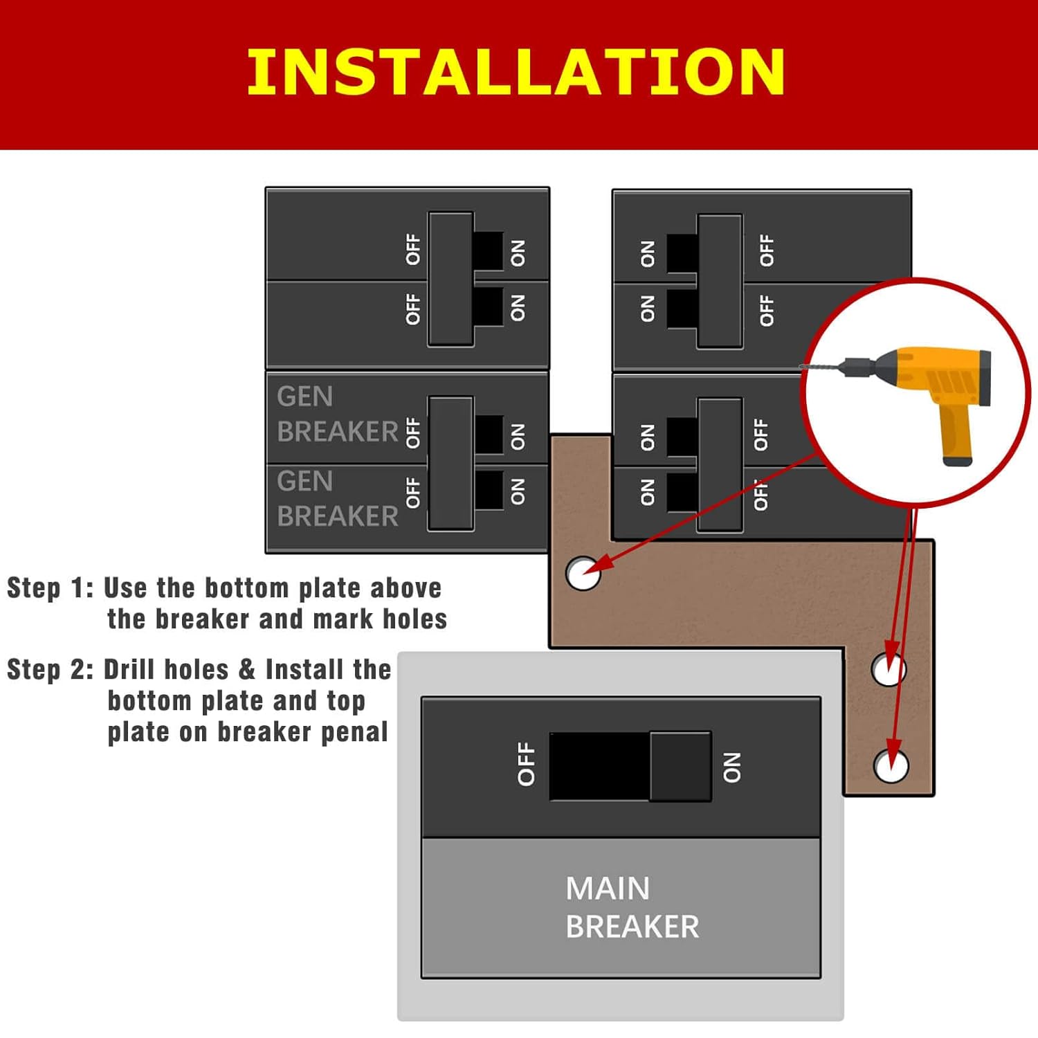 Generator Interlock Kit Compatible with Eaton Cutler Hammer Challenger BR-200 150 and 200 AMP Panel