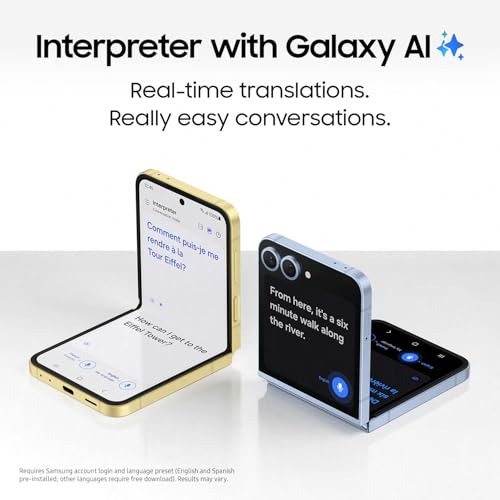 SAMSUNG Galaxy Z Flip 6 AI Cell Phone, 256GB Unlocked Android Smartphone, FlexCam, Photo Assist, Camcorder Mode, Live Interpreter, Foldable Design