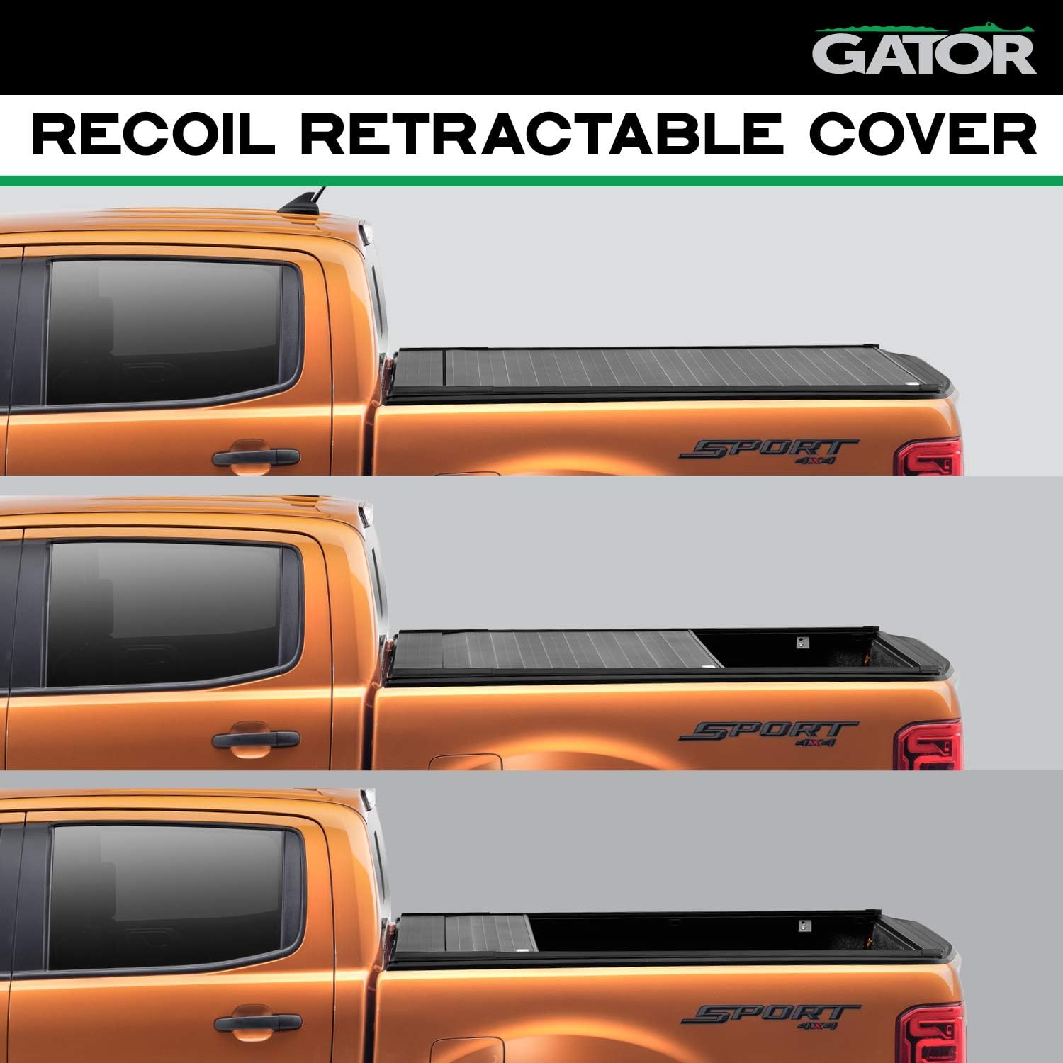 Gator Recoil Retractable Truck Bed Tonneau Cover | G30462 | Fits 2014 - 2018, 2019 Ltd/Lgcy Chevy/GMC Silverado/Sierra 1500 6' 7" Bed (78.9")