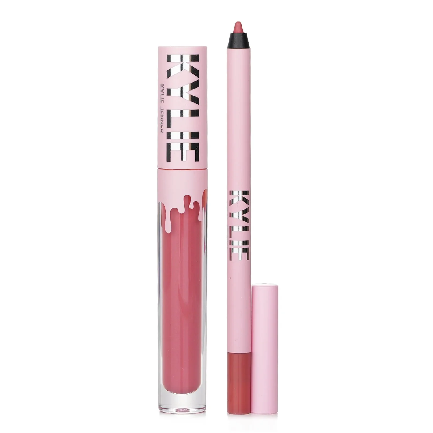 Kylie By Kylie Jenner Matte Lip Kit: Matte Liquid Lipstick 3ml + Lip Liner 1.1g - # 802 Candy K Matte (box slightly damage) 2pcs