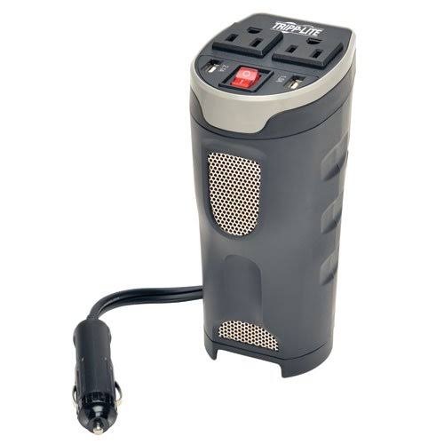 Tripp Lite 200W Car Power Inverter with 2 Outlets & 2 USB Charging Ports, Cup HO
