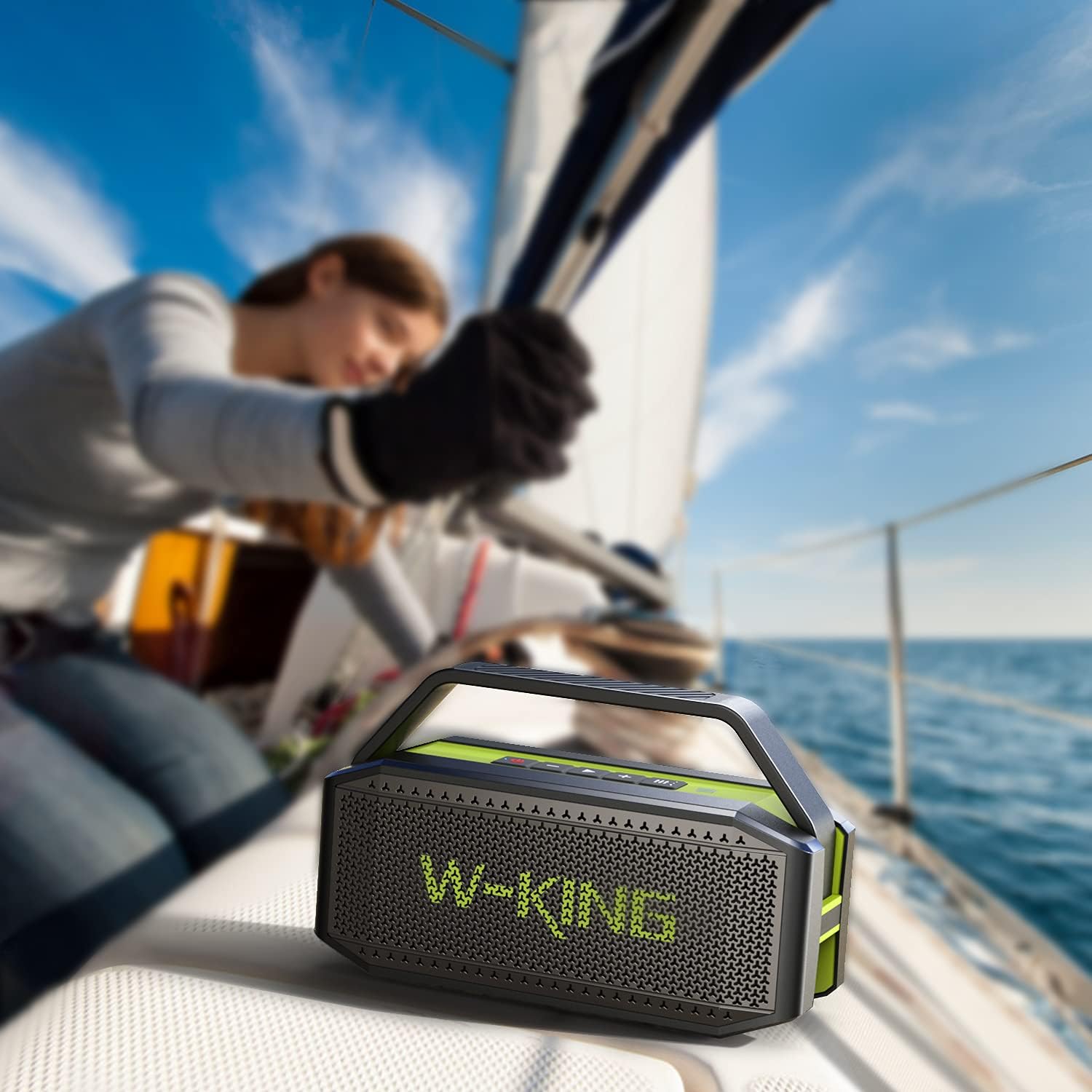 Bluetooth Speaker, W-KING 60W Loud Portable Bluetooth Speaker IPX6 Waterproof, 40H Playtime, Outdoor Powerful Stereo Speaker with 12000mAH Power Bank