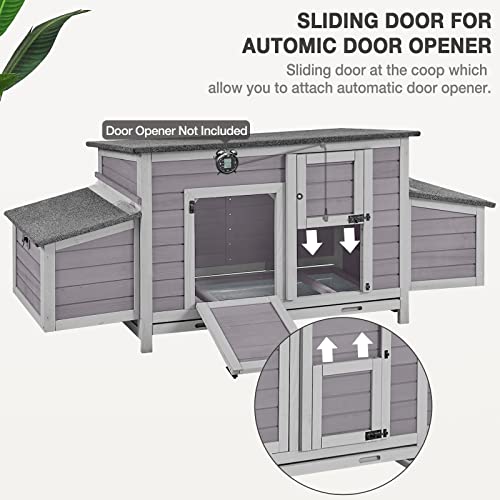 Large Chicken Coop - Unique Folding Design for Easy to Set Up - Chicken House for Outdoor with Two Nesting Box, Leakproof Pull-on Tray