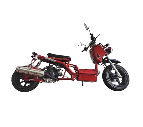50cc Stretched Scooter Generation 1, Automatic Transmission, PMZ50-19, Wide 205/30-12 Rear Tire, Retro Speedometer, Gas Gauge