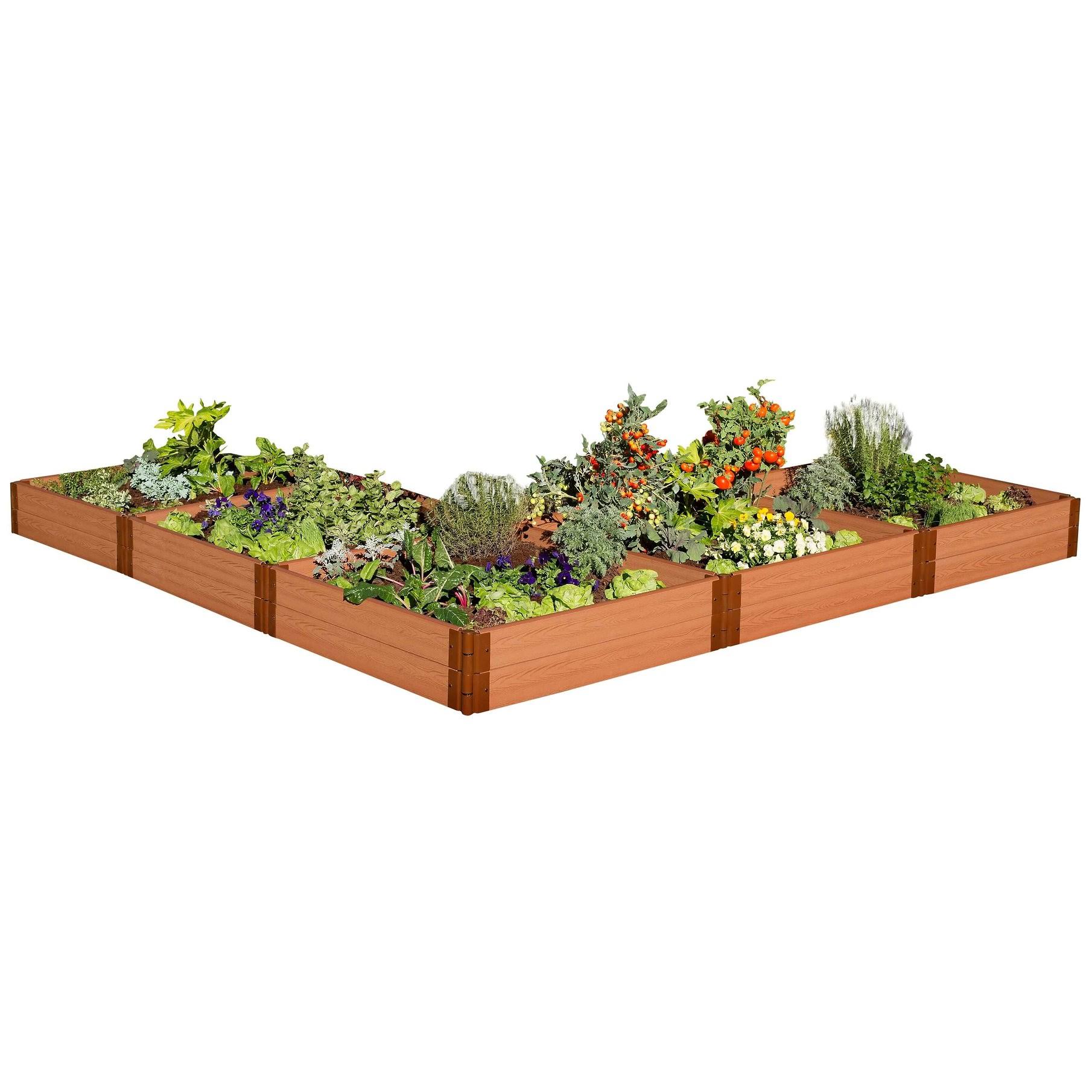 Frame It All Classic Sienna Raised Garden Bed L Shaped 12& x 12& x 11x22 1x22 Profile