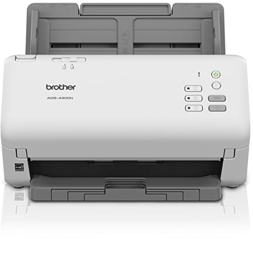 Brother ADS-4300N Professional Desktop Scanner with Fast Scan Speeds, Duplex, and Networking,White