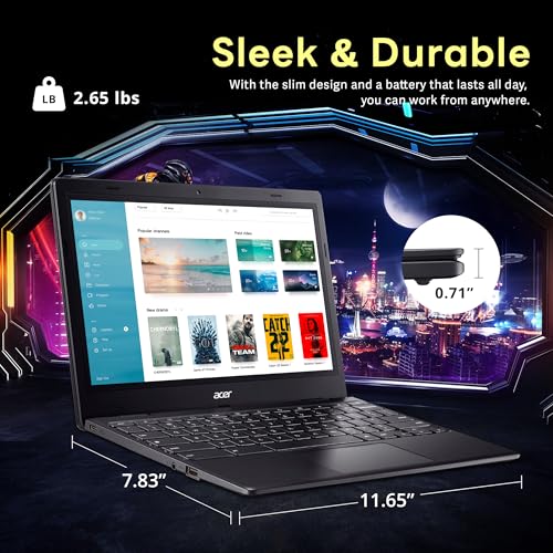 acer Chromebook 315 Laptop, 15.6" HD Display, Intel Celeron N4020(Up to 2.8GHz), 4GB RAM, 64GB eMMC, Intel UHD Graphics, 12.5H Long Battery, WiFi