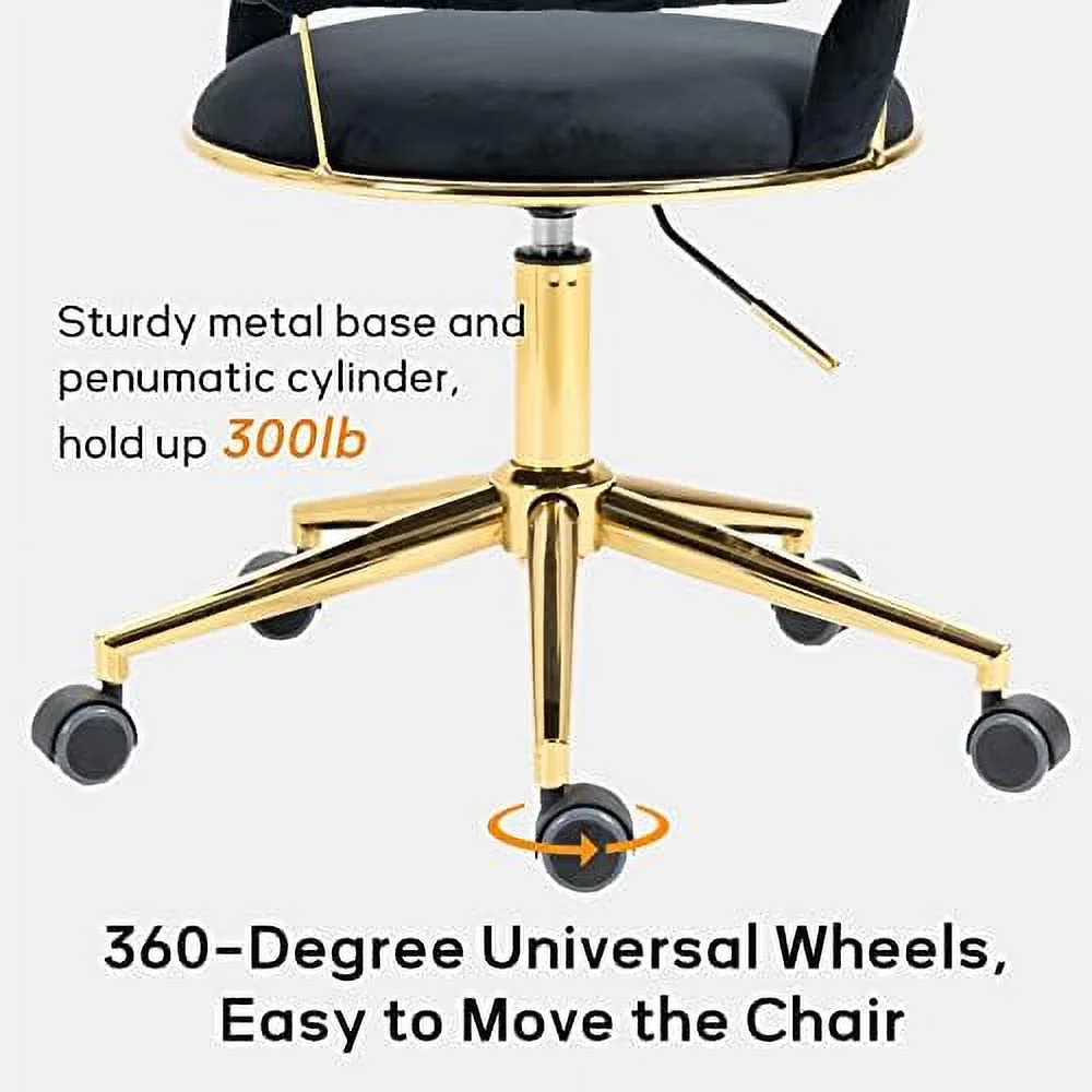Velvet Office Desk Chair with Hand Woven Backrest  ° Swivel