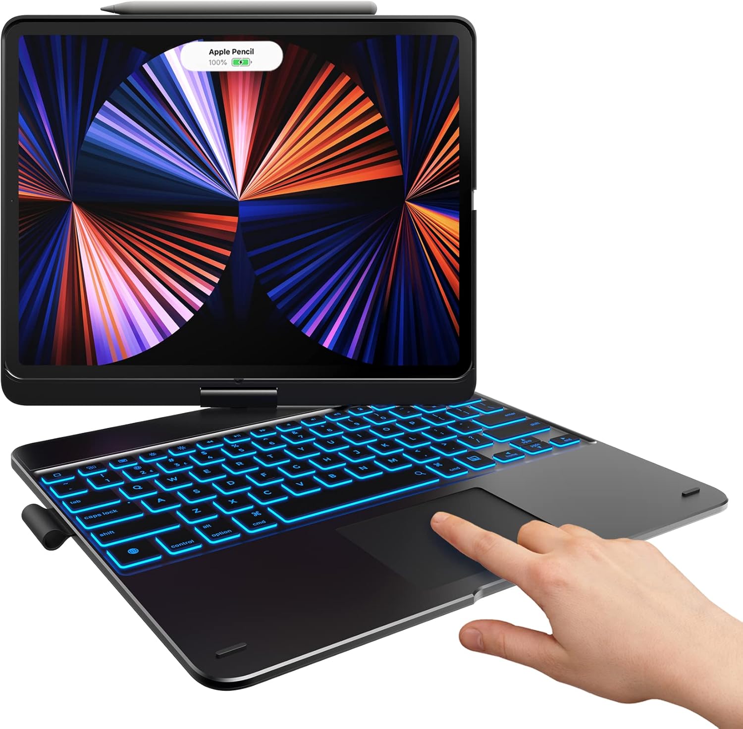 Typecase Touch iPad Pro 12.9 Case with Keyboard: Compatible with 2021 5th, 2020 4th, 2018 3rd Generation iPad Pro 12.9-inch, Multi-Touch Trackpad