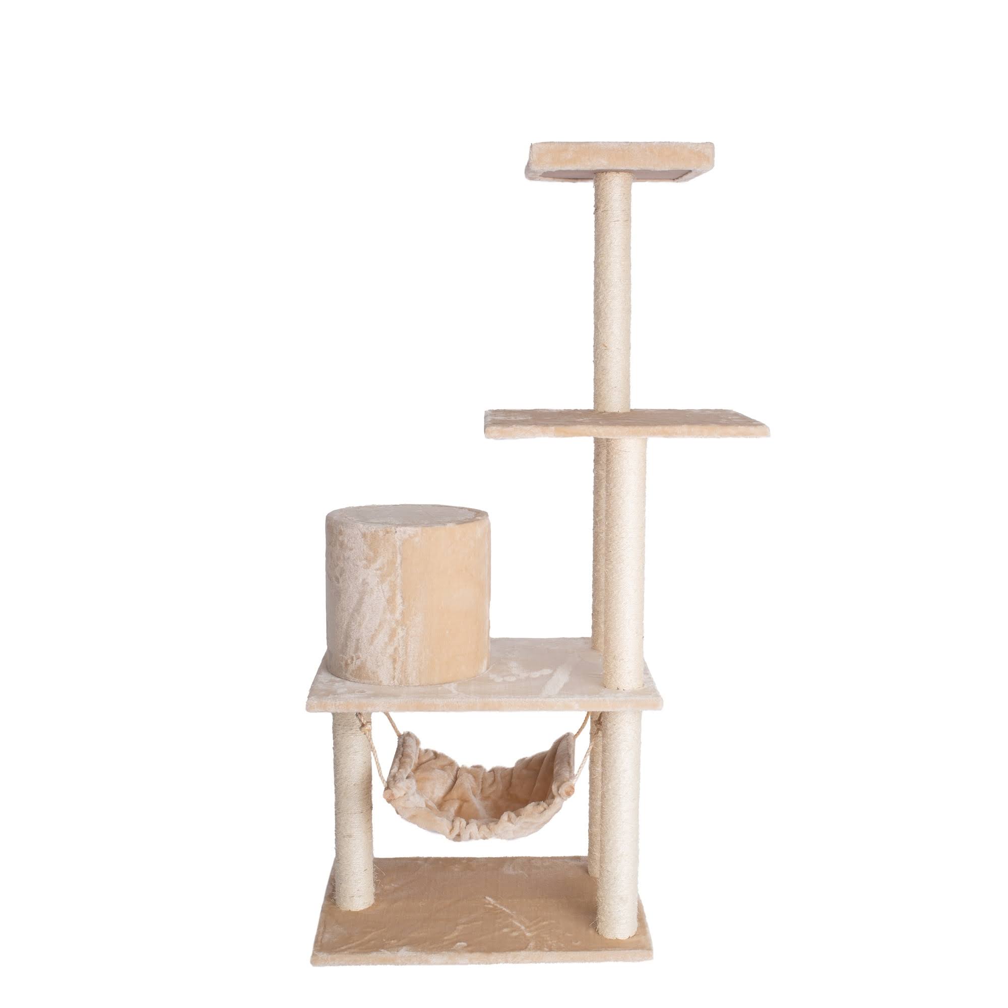 GleePet GP78590222 Cat Tree with Hammock 59-Inch Silver Gray