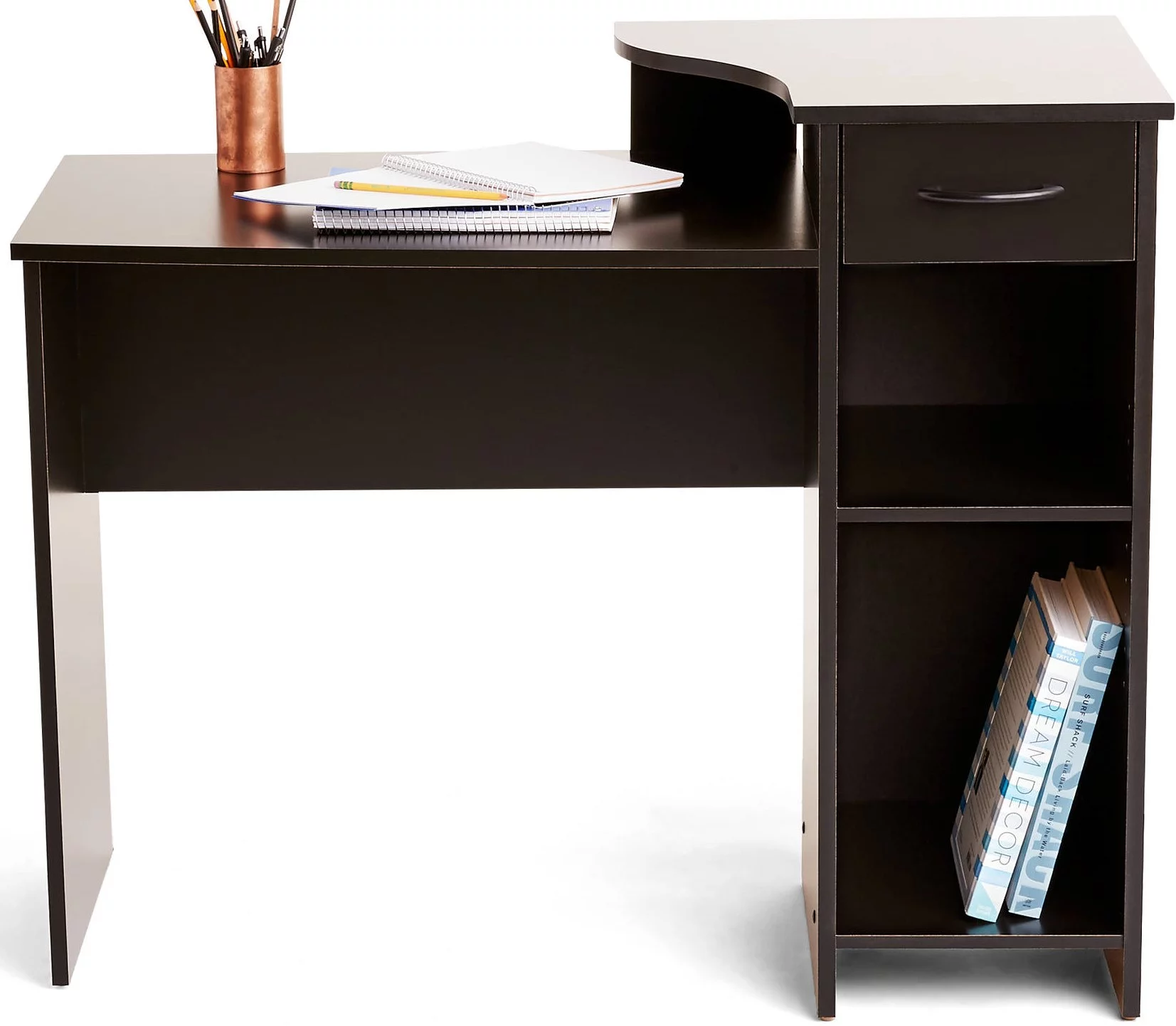 Better Homes & Gardens 71" Crossmill 5 Shelf Bookcase with Doors, Heritage Walnut Finish