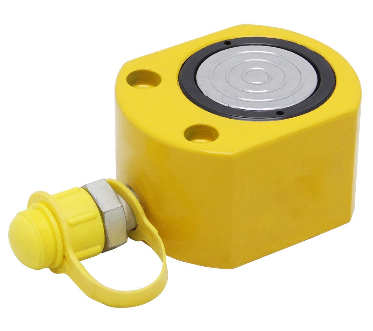 NEWTRY 50 ton Low Profile Hydraulic Ram Jack + Hand Pump Stoke 16mm(0. 63inch) Mini Protable Hydraulic Cylinder Industrial Super Thin Lifting Jack