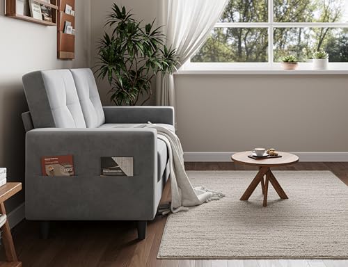 Txtin's Loveseat Sofa 53" Small Couches for Small Spaces 2 Seater Mini Couch for Bedroom Comfy Modern Love Seat for Apartment Office Living Room Brown