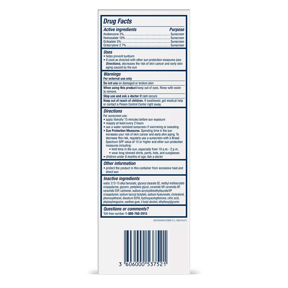 CeraVe Ultra-Light Moisturizing Lotion With SPF 30| Daily Face Moisturizer with SPF | Formulated with Hyaluronic Acid & Ceramides | Broad Spectrum