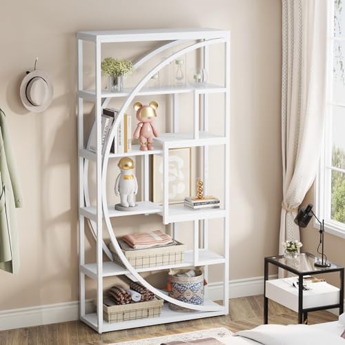 Tribesigns Bookshelf, Industrial 5-Tier Etagere Bookcase, 70.8 inch Tall Bookshelf with 8 Open Storage Shelf