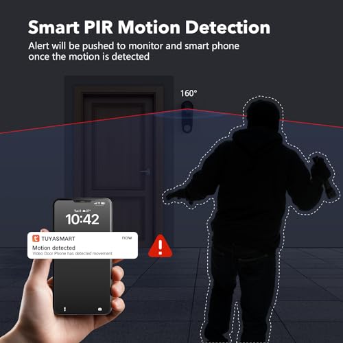 Wireless Doorbell Camera with Monitor Video Door Phone Intercom System 1080P 7'' Touch Screen Two-Way Audio Smart Door Bell with Chime