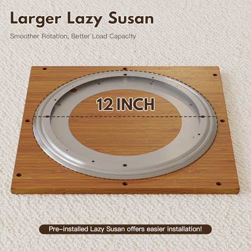 Rotating Bookshelf Tower, 360 Display Spinning Bookcase, Bamboo Bookshelf Floor Standing Storage Rack