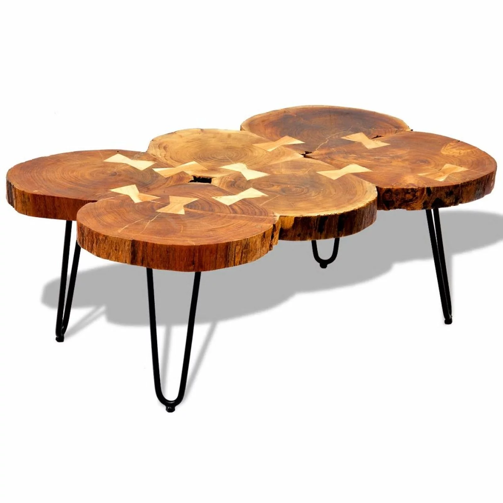 ikayaa Coffee Table 13.8" 6 Trunks Solid Sheesham Wood