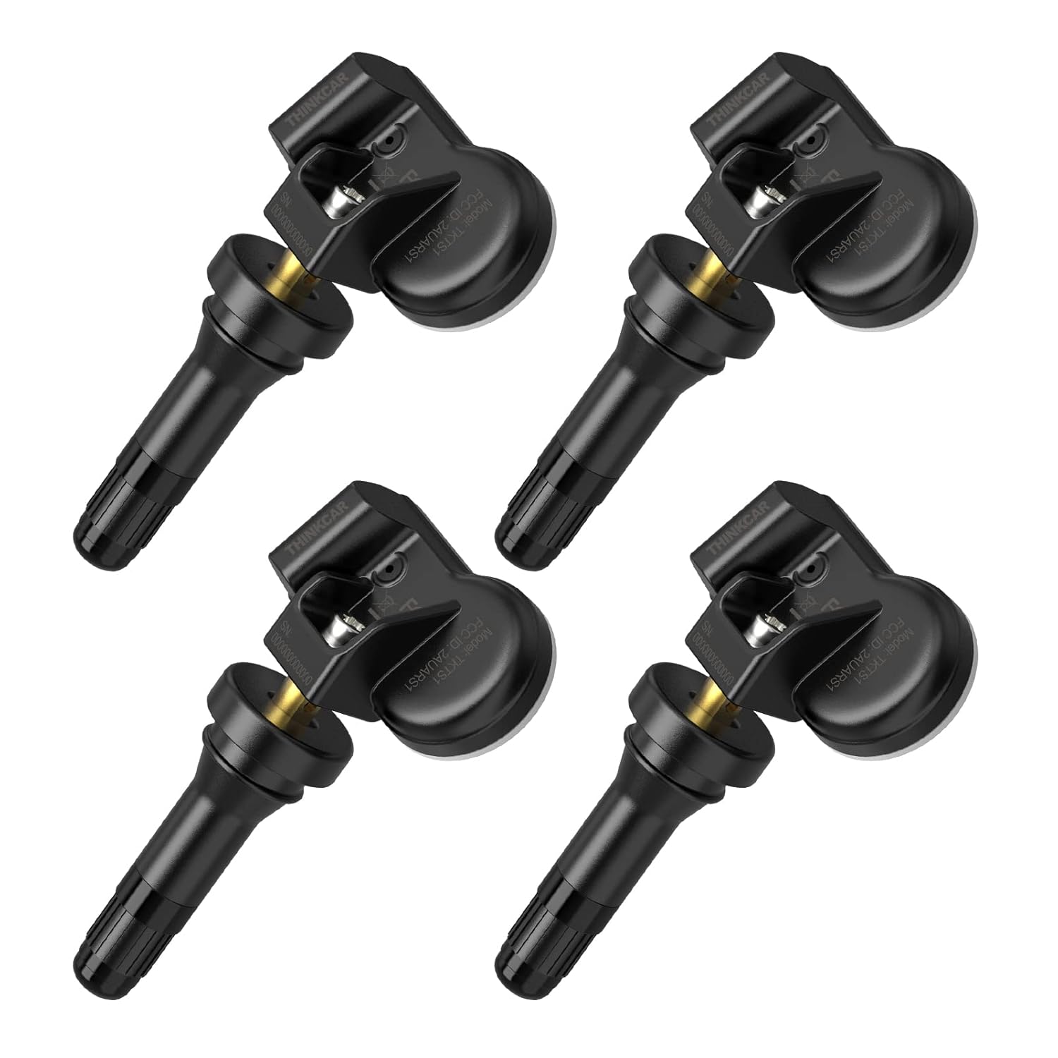 THINKCAR 433+315 MHz Tire Pressure Sensor, THINKTPMS S1 Screw-in Rubber Stem OE-Level Sensor for All Cars, Replace 98% OEM Tire Sensors