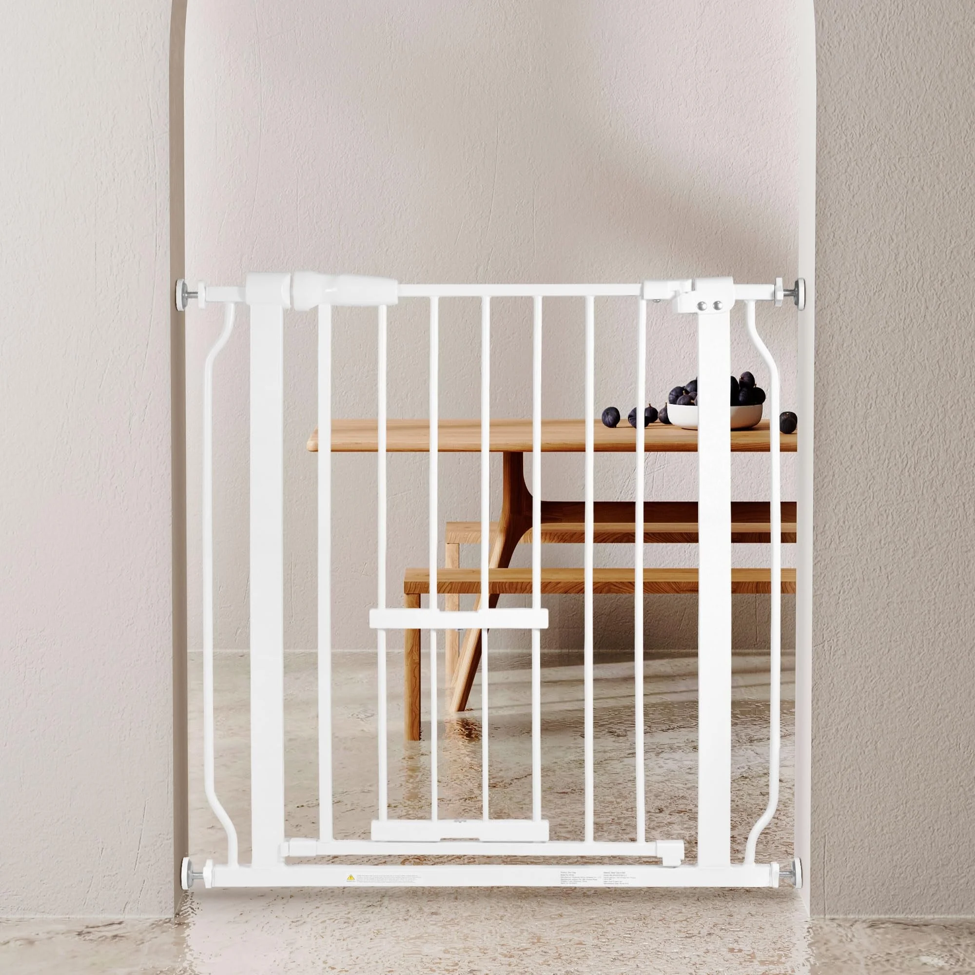 BalanceFrom Easy Walk-Thru Safety Gate with Pet Door for Doorways and Stairways with Auto-Close/Hold-Open Features, 30-Inch Tall