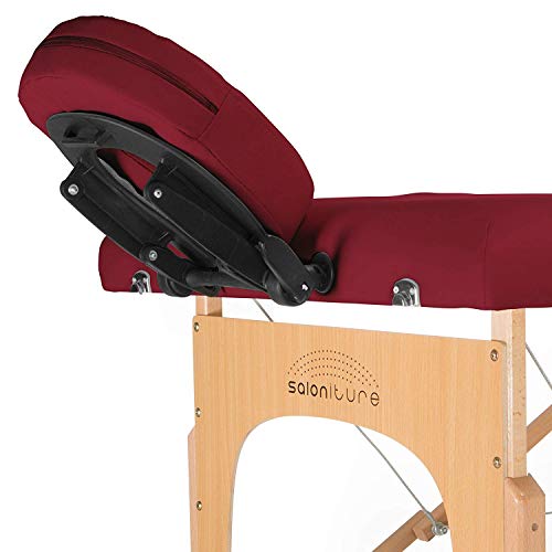 Saloniture Professional Portable Folding Massage Table with Carrying Case - Black