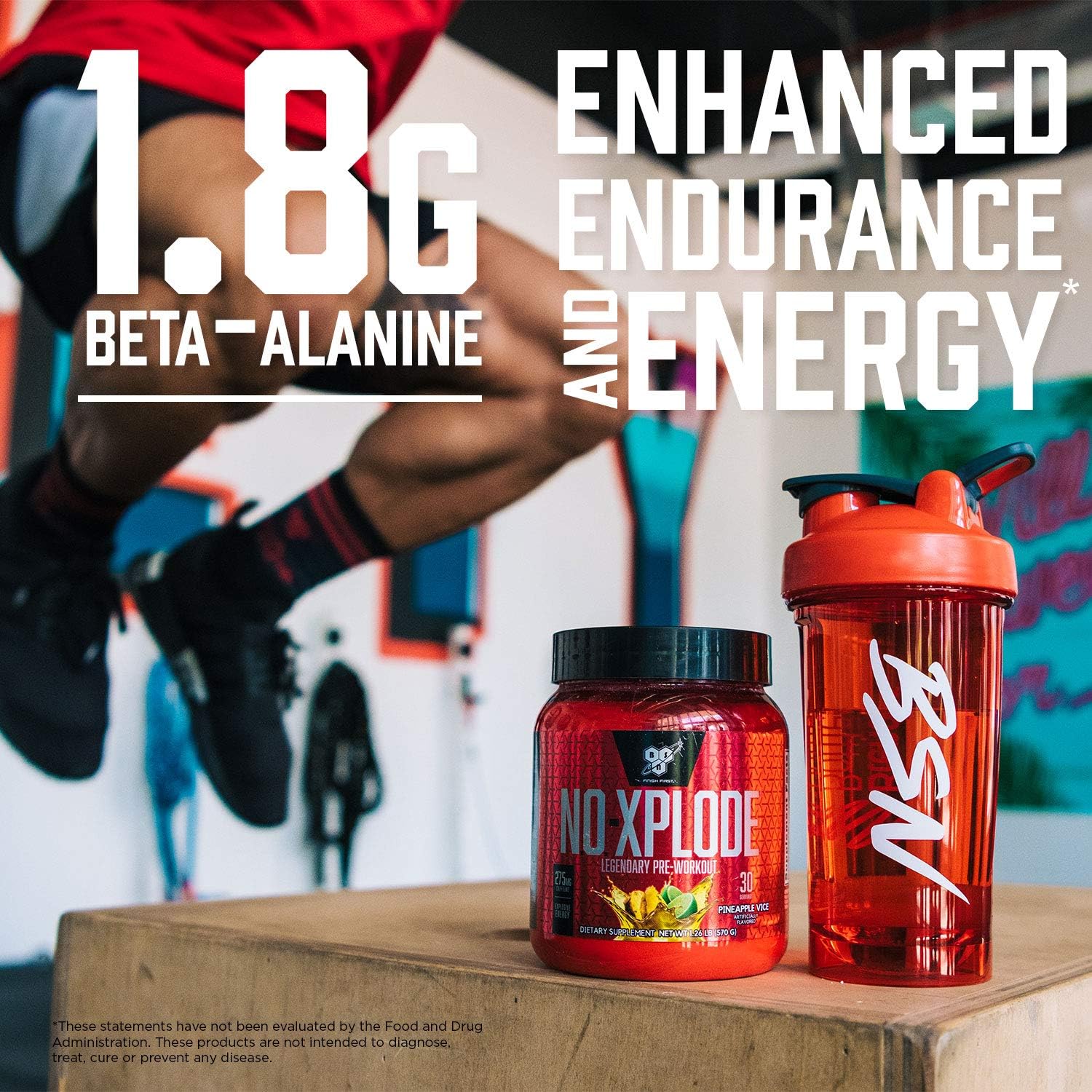 BSN N.O.-XPLODE Pre Workout Supplement with Creatine, Beta-Alanine, and Energy, Flavor: Fruit Punch, 60 Servings Pack of 2