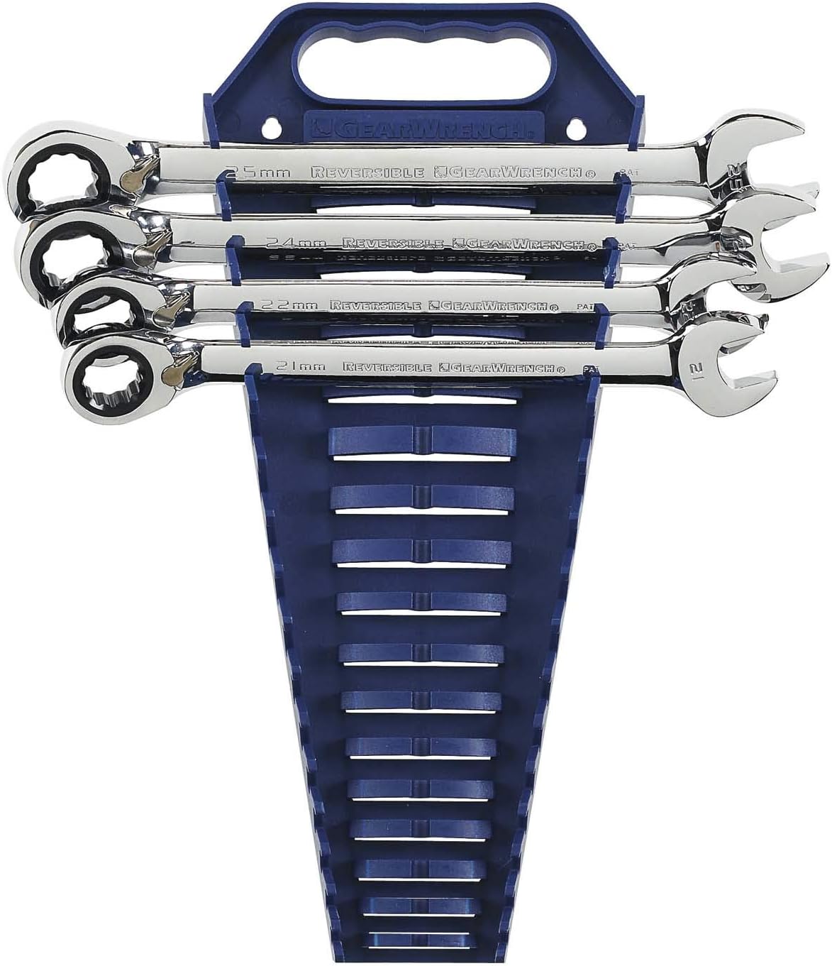 GEARWRENCH 16 Pc. 12 Pt. Reversible Ratcheting Combination Wrench Set with Tool Roll, Metric - 9602RN