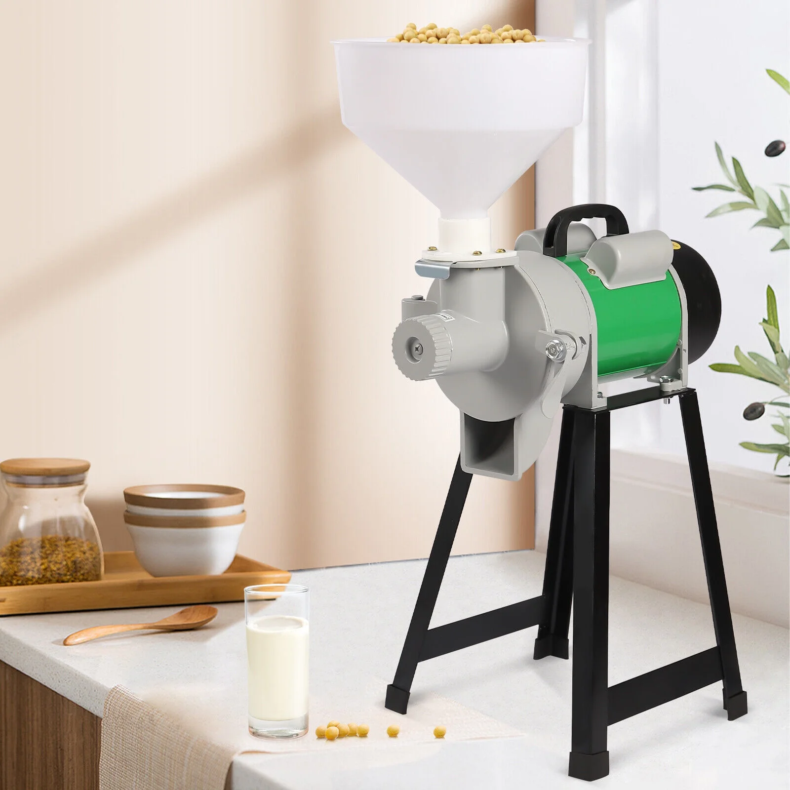 Electric Feed Mill Wet Cereals Grinder Feed Pellet Maker For Rice Grain Coffee Green