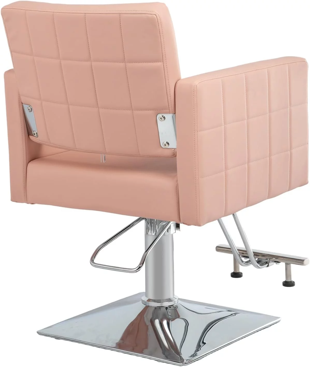OmySalon Salon Styling Chair for Hair Stylist Wide Seat, Hydraulic Barber Chair with Stainless Steel Footrest, Camel Hair Salon Chair Heavy Duty