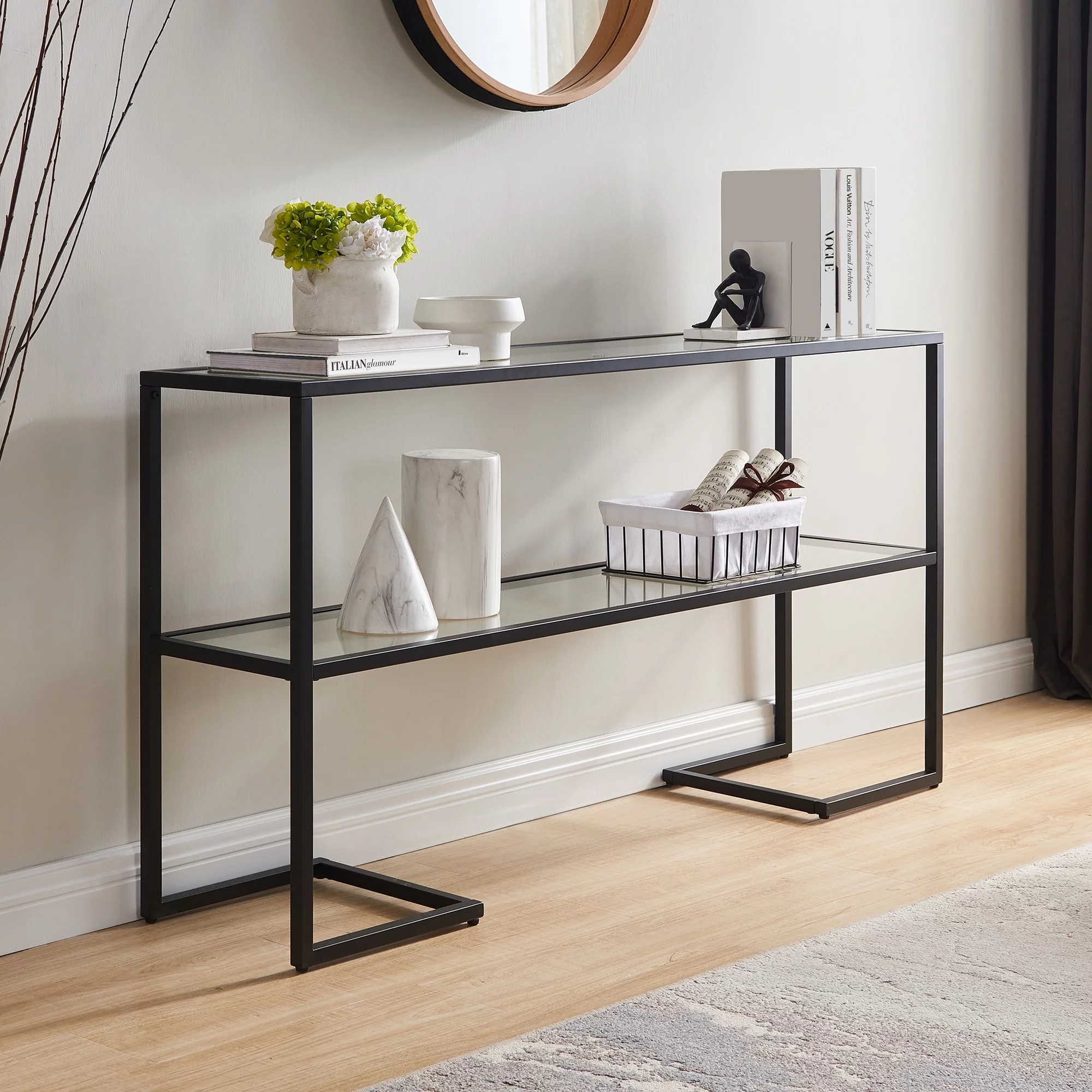 Errol Console Table Gold/Glass Top Glass