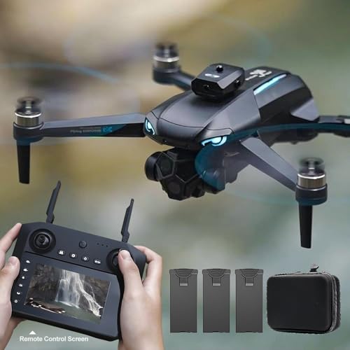 Brushless RC Drone with 4K Dual Camera, 4.5-inch HD Screen Remote Control, Smart Obstacle Avoidance