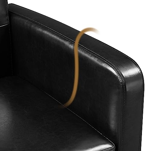 Yaheetech Mid-Century Accent Chairs, PU Leather Modern Upholstered Living Room Chair