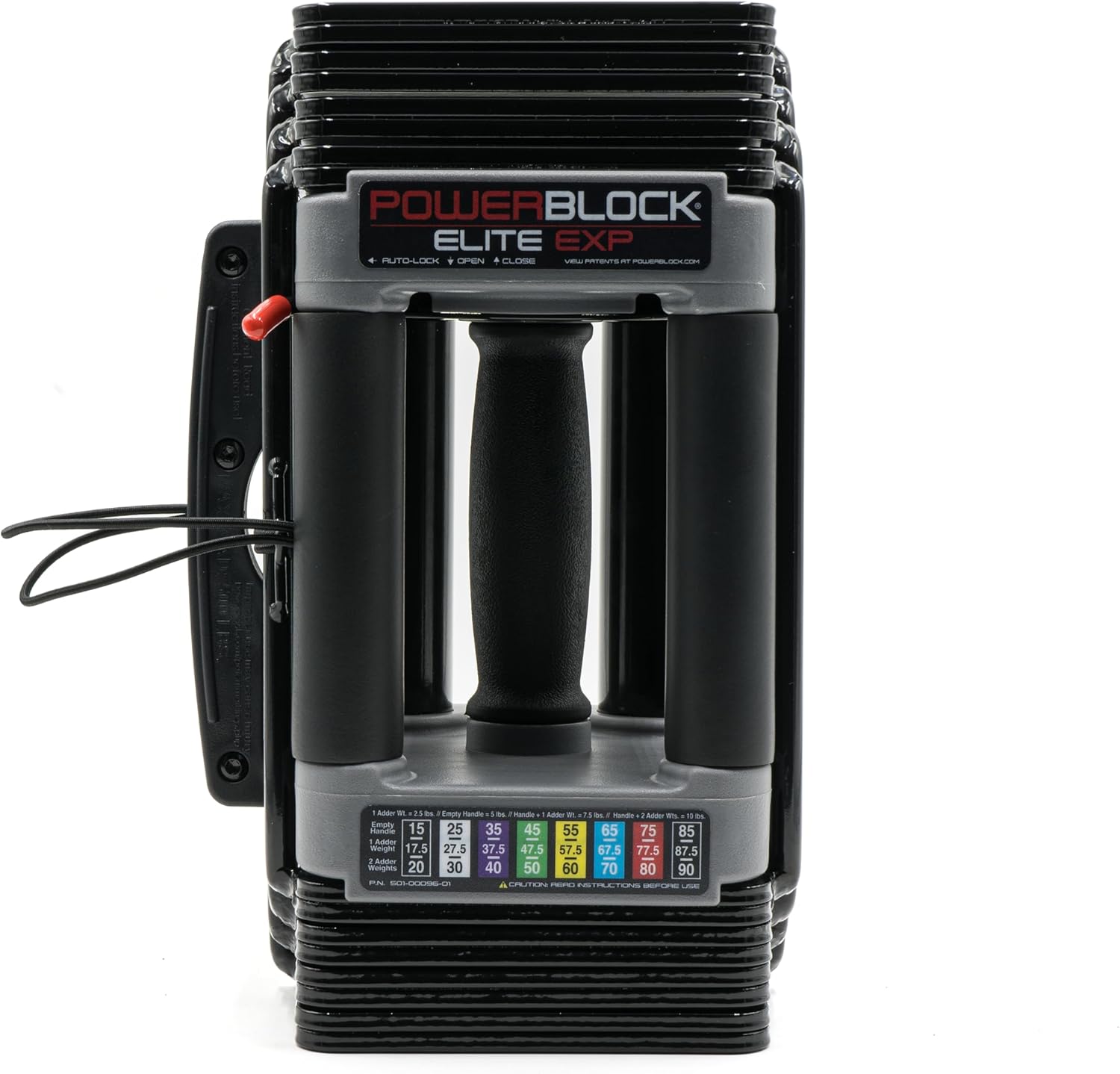 PowerBlock Elite EXP Adjustable Dumbbells, Sold in Pairs, Stage 1, 5-50 lb. Dumbbells, Durable Steel Build, Innovative Workout Equipment