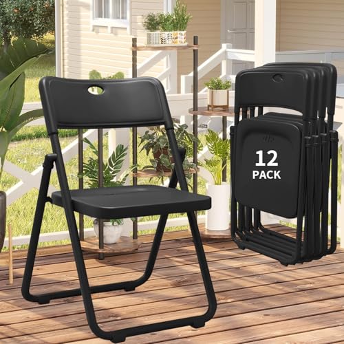 YLGJ&TIDY 8 Pack Plastic Folding Chair, Stackable Portable Foldable Chair for Outside, Lightweight Folding Chairs with Ventilation Holes, for Indoor