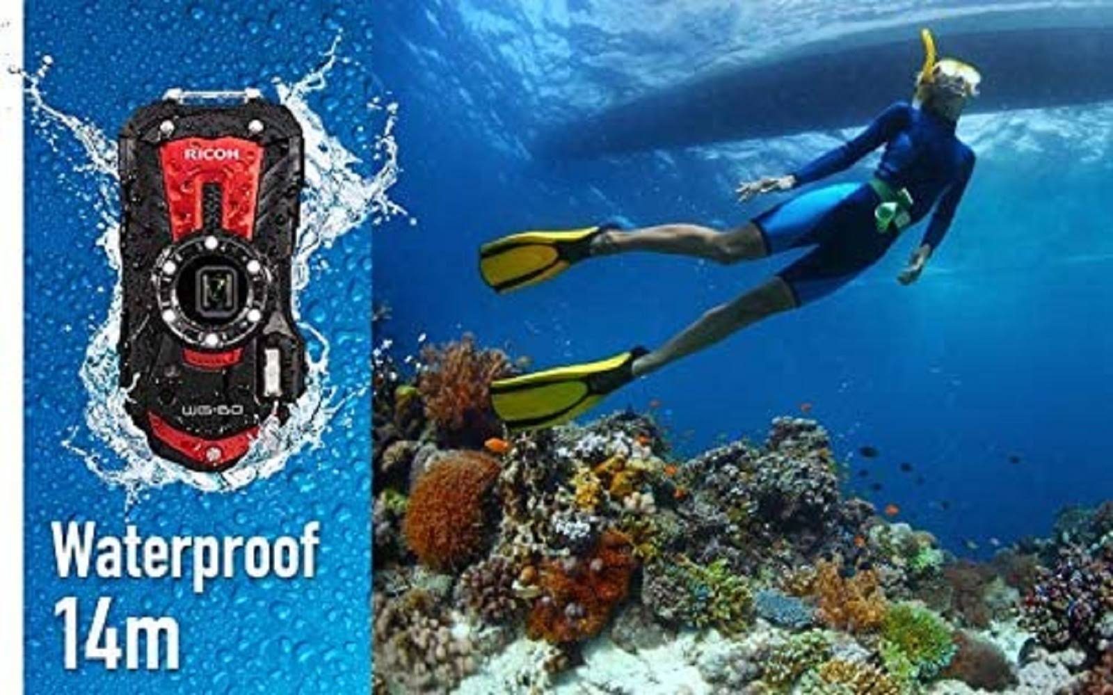 Ricoh WG-60 16.0 MP Compact Digital Camera - 1080p - Black