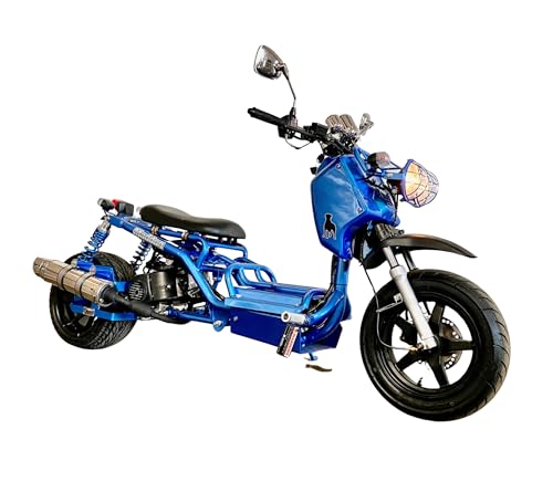 50cc Stretched Scooter Generation 1, Automatic Transmission, PMZ50-19, Wide 205/30-12 Rear Tire, Retro Speedometer, Gas Gauge