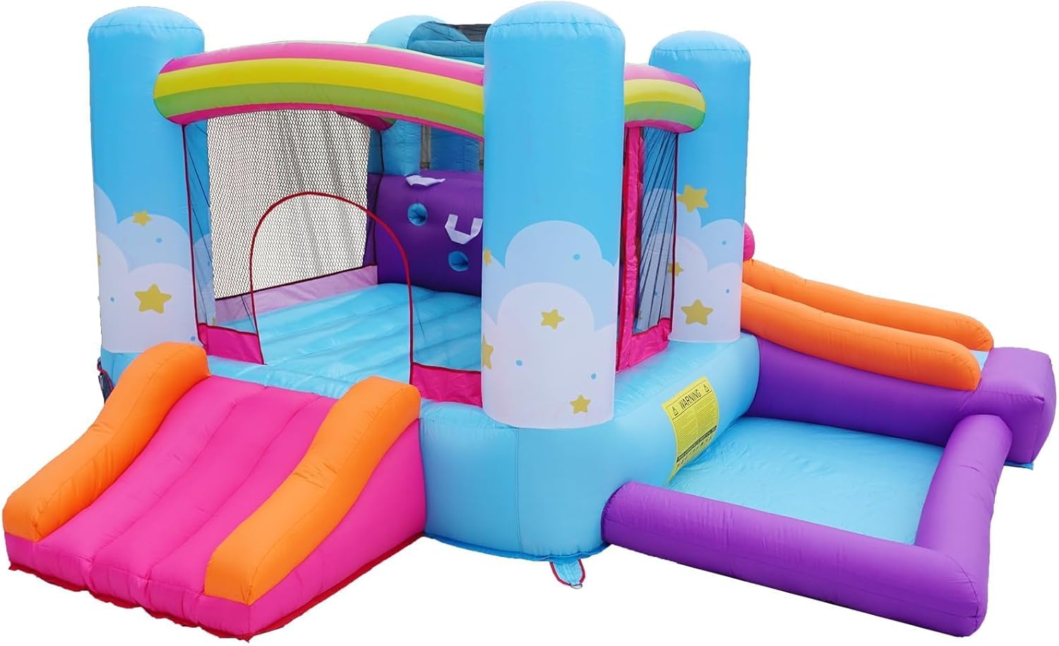 Inflatable Bounce House for Kids 3-6,Indoor Toddler Bouncer with Air Blower,Ball Pit,Slides,Reinforced PVC Bounce Floor