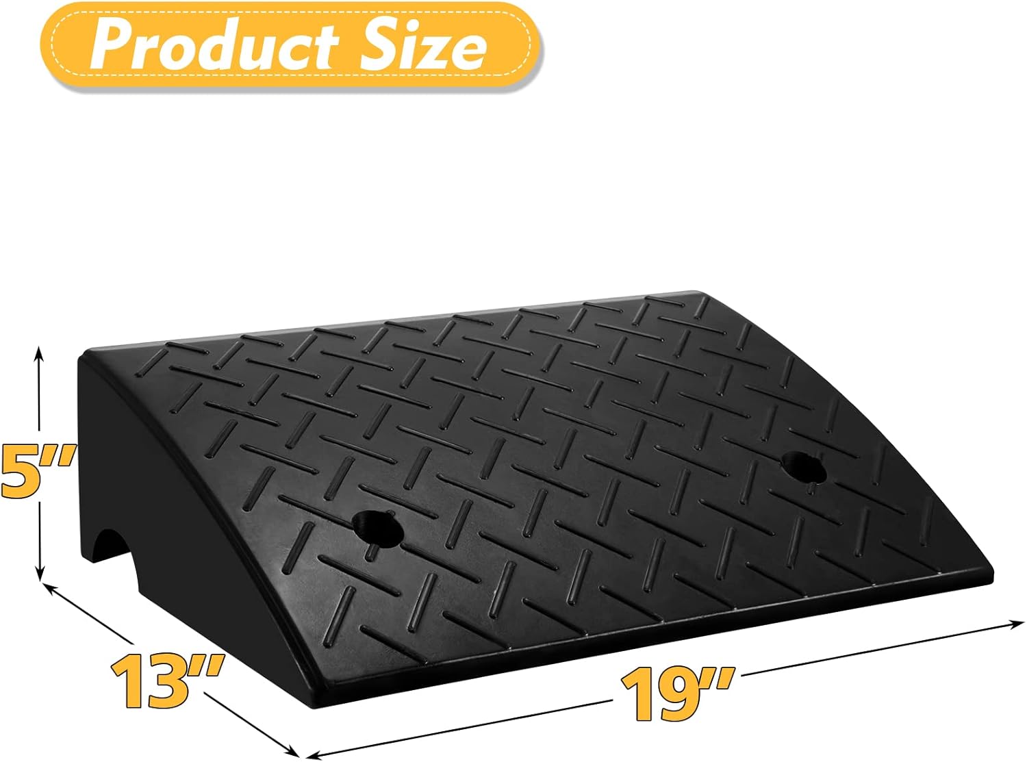 Haddockway 2PCS Rubber Car Curb Ramps