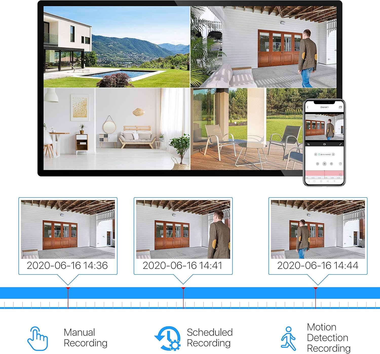 ZOSI 5MP Lite Home Security Camera System with 1TB Hard Drive,8CH H.265+ CCTV DVR,8pcs 1080P 1920TVL Weatherproof Surveillance Cameras