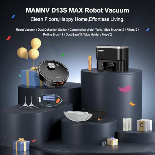 MAMNV Robot Vacuum and Mop, 11500 Pa Suction, 3-in-1 Robotic Vacuum with Smart LiDAR Navigation, 70 Day Self-Emptying,160 Min Runtime