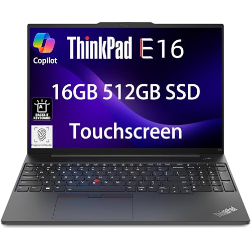 Lenovo ThinkPad E16 Business Laptop (16" FHD+ Touchscreen, AMD Ryzen 5 7530U, 16GB RAM, 512GB SSD, (8-Core Beat i7-1165G7)), Fingerprint, Backlit
