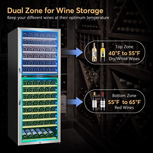Cigar Electric Humidor, 35L 250 Counts Large Capacity Thermostatic Electric Cigar Cooler Cabinet with Digital LED Screen, Safety Lock