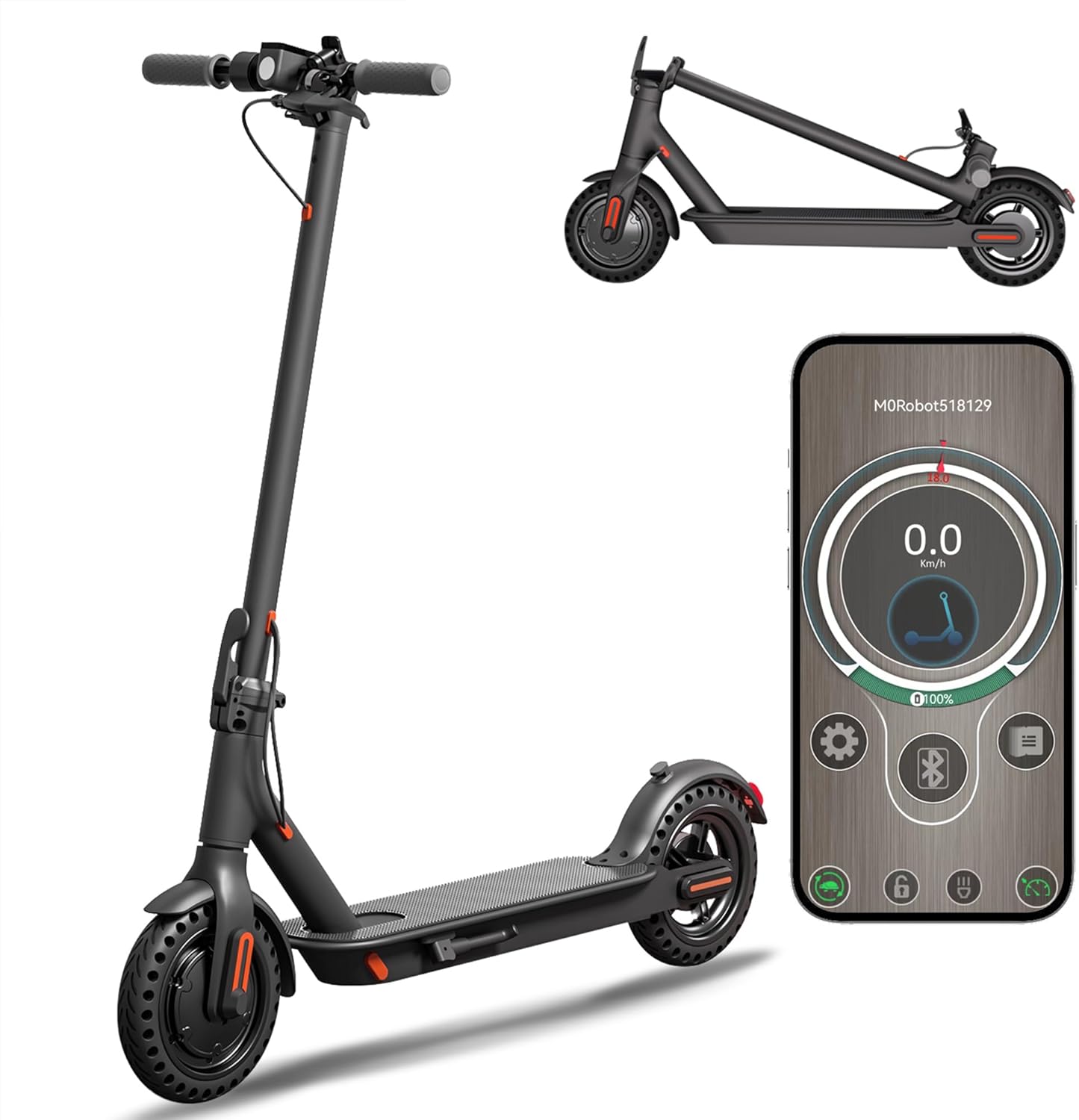 J3 Electric Scooter - Max 19-34 Miles Range, 8.5''/10'' Tires, 350-500W Motor, Max 20/28 MPH Speed，Portable Folding Commuting Scooter for Adults