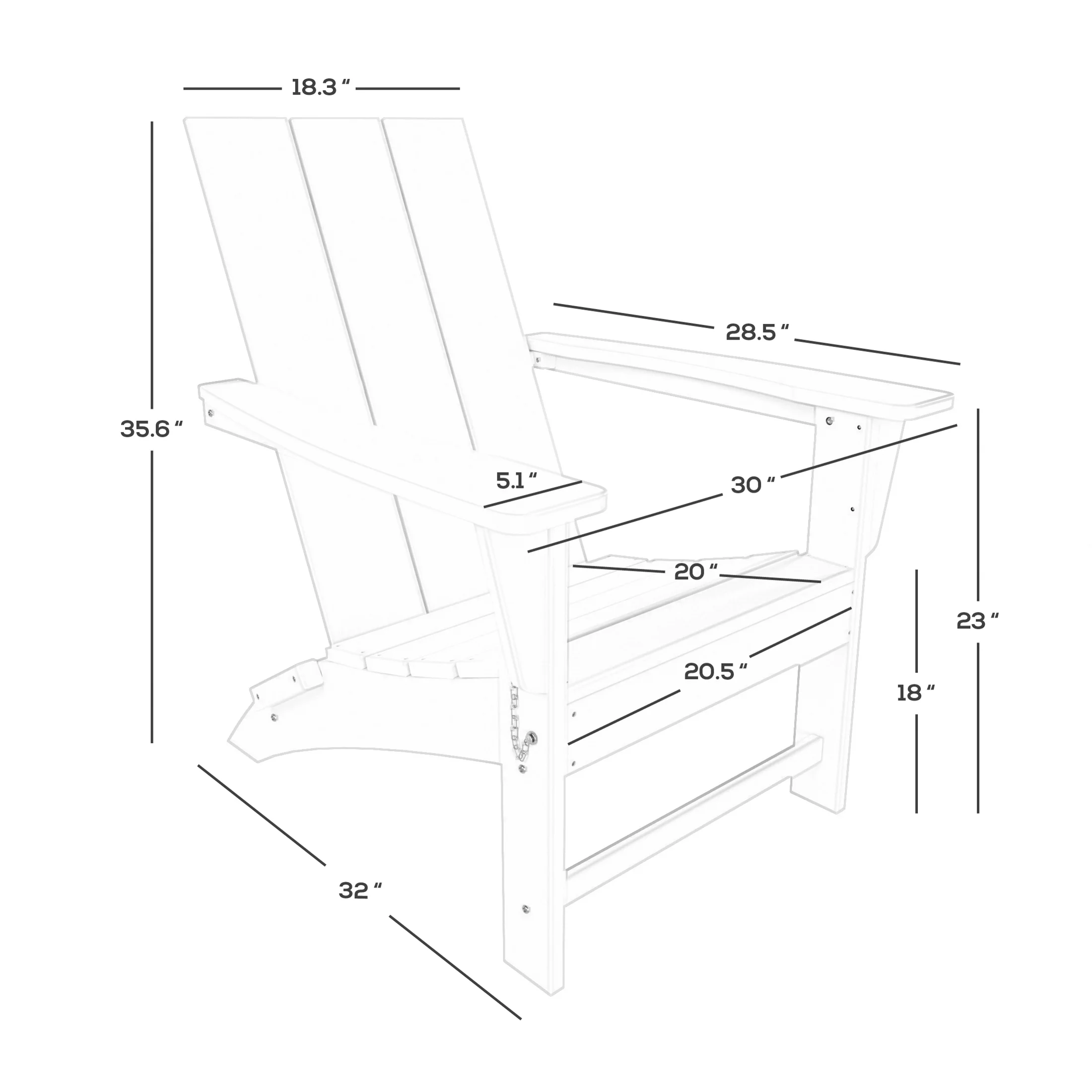 WestinTrends Ashore Adirondack Chair, All Weather Resistant Poly Lumber Outdoor Patio Chairs