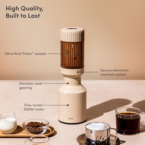 The Beast Mini Blender Plus | Mini Countertop Kitchen Blender | Blend Smoothies and Shakes, Dressings, Sauces, Dips | Extra Vessels