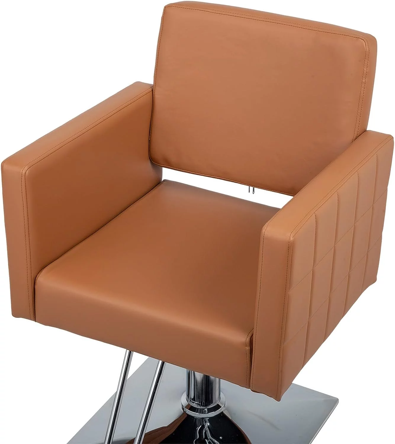 OmySalon Salon Styling Chair for Hair Stylist Wide Seat, Hydraulic Barber Chair with Stainless Steel Footrest, Camel Hair Salon Chair Heavy Duty